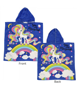 Kids Hooded Microfiber Ponchos