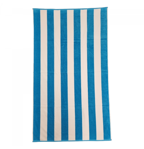 PREMIUM Cabana Hotel Stripe Velour Beach Towel