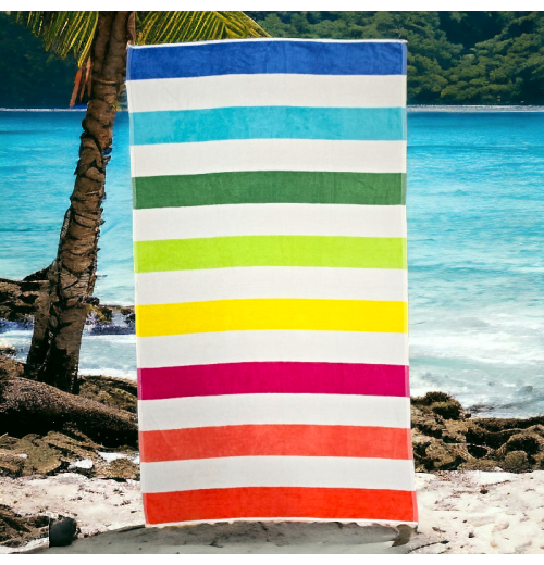 Luxurious Velour Stripe  Beach Towels Imperfect