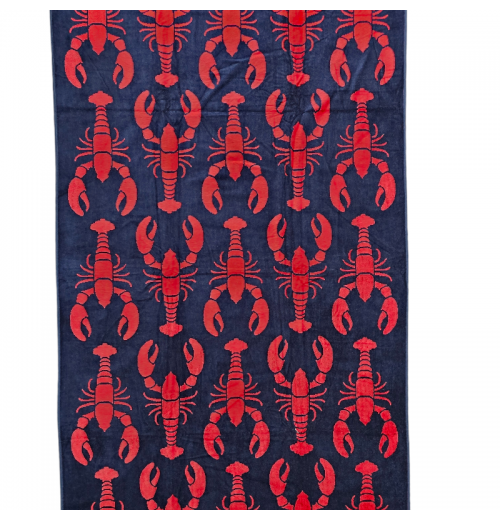 Lobster Luxurious Velour Beach Towel