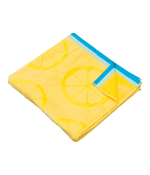 Amalfi Lemons Luxurious Velour Beach Towel